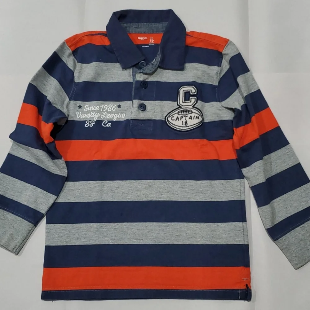 GAP Polo Long Sleeves Striped Shirt 6 xs